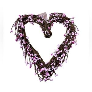 Heart-Shaped Floral Grapevine Valentine’s Day Wreath